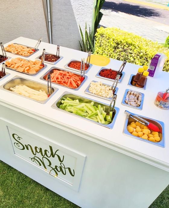 Barra de snacks para fiestas